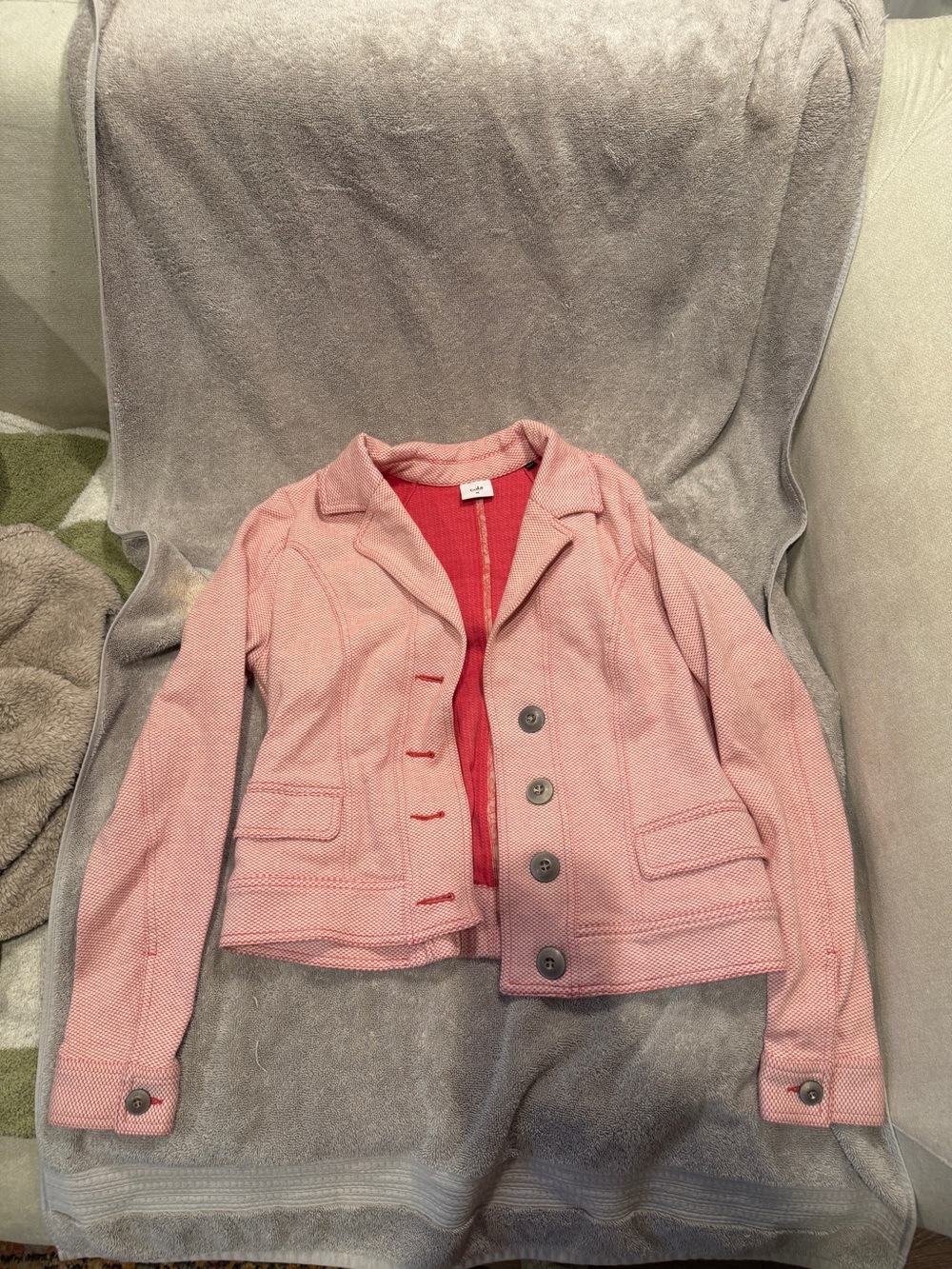 CAbi Pink Textured Tailored Blazer